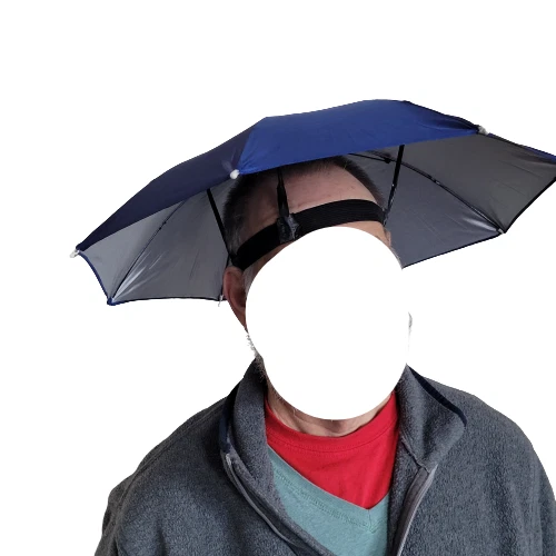 Umbrella Hat Sun Rain Fishing Folding Multifunction Adjustable Outdoor Headgear - Image 4 of 4