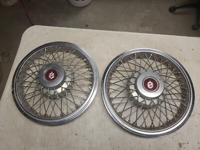 2 1983 - 1986 OLDSMOBILE CUTLASS CIERA 14'' WIRE SPOKE HUBCAPS Wheel Covers (mw)