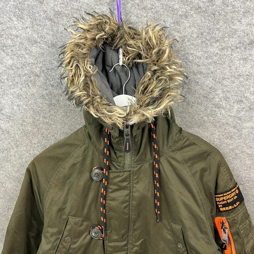 Superdry Chaqueta Hombre Pequeña Verde Microfibra The Parka Flight Edition SD3 Piel - Imagen 2 de 16