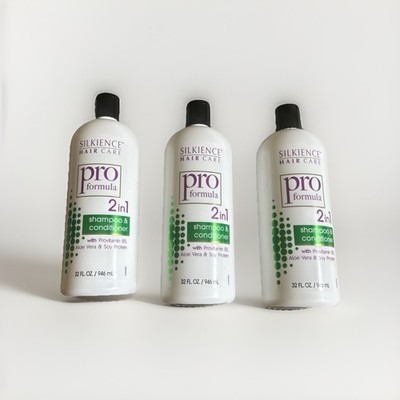 3 pack SILKIENCE HAIR CARE Pro Formula 2in1 Shampoo & Conditioner,32oz. Each