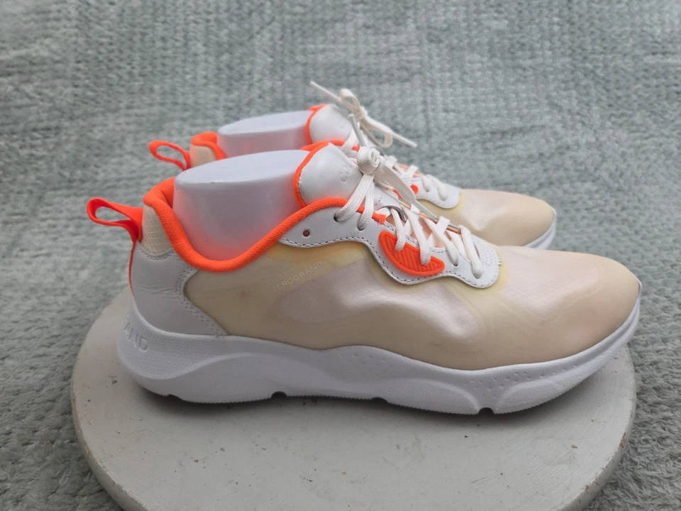 Cole Haan Zero Grand Sneakers Womens 10 B White Orange Lace Up Athletic Shoes - Image 4 of 4