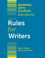 Working With Sources: Exercises for - Paperback, by Hacker Diana - Very Good