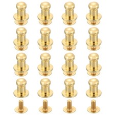16Pcs Ball Head Stud Screw Back 5mm Round Head Button Stud, Light Gold