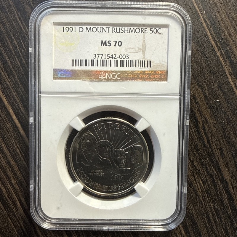 1991 D Mount Rushmore Commemorative Half Dollar MS70 NGC