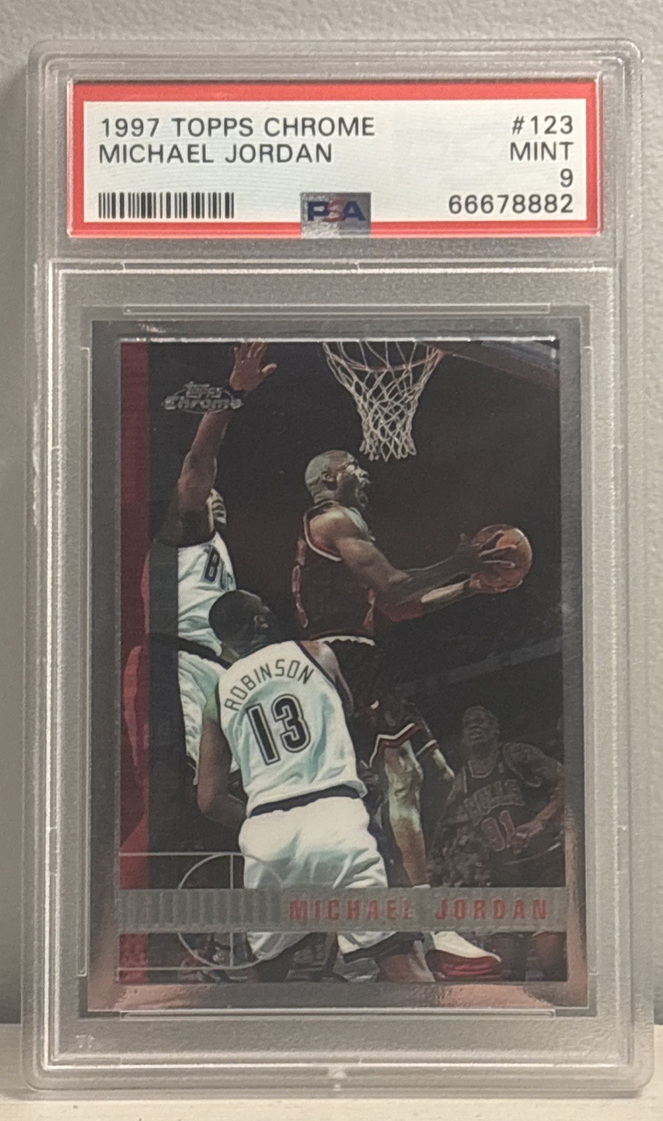 1997-98 Topps Chrome Michael Jordan #123 PSA MINT 9 No Green!