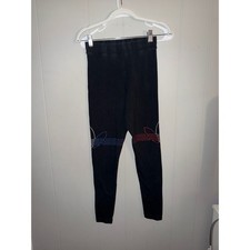 Adidas Originals Womens Black Logo Leggings Red Blue Small