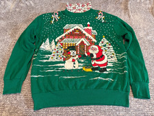 90's Nut Cracker Skylite Christmas Santa  Frosty sweatshirt turtleneck Med