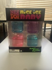 NeeDoh Nice Ice Baby 4 pack, Set of Four Nee Doh Mini Nice Cube Pink Blue Purple