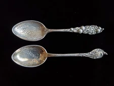 Lot Of 2 Alligator Themed Vintage Florida Sterling Souvenir Spoons 14.9g