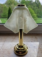 Partylite Tisch-Leuchte Lampe Teelicht-Halter Kerze Messing Glas H=25cm gepflegt