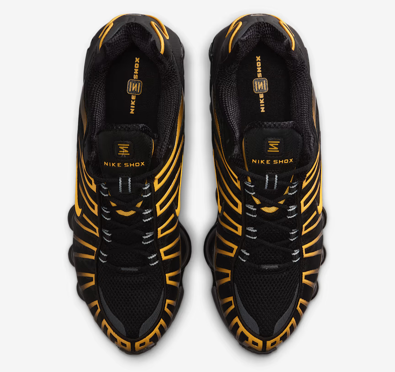 Nike Shox TL Zapatos Negro Universitario Dorado Para Hombre | Talla 7 - 13