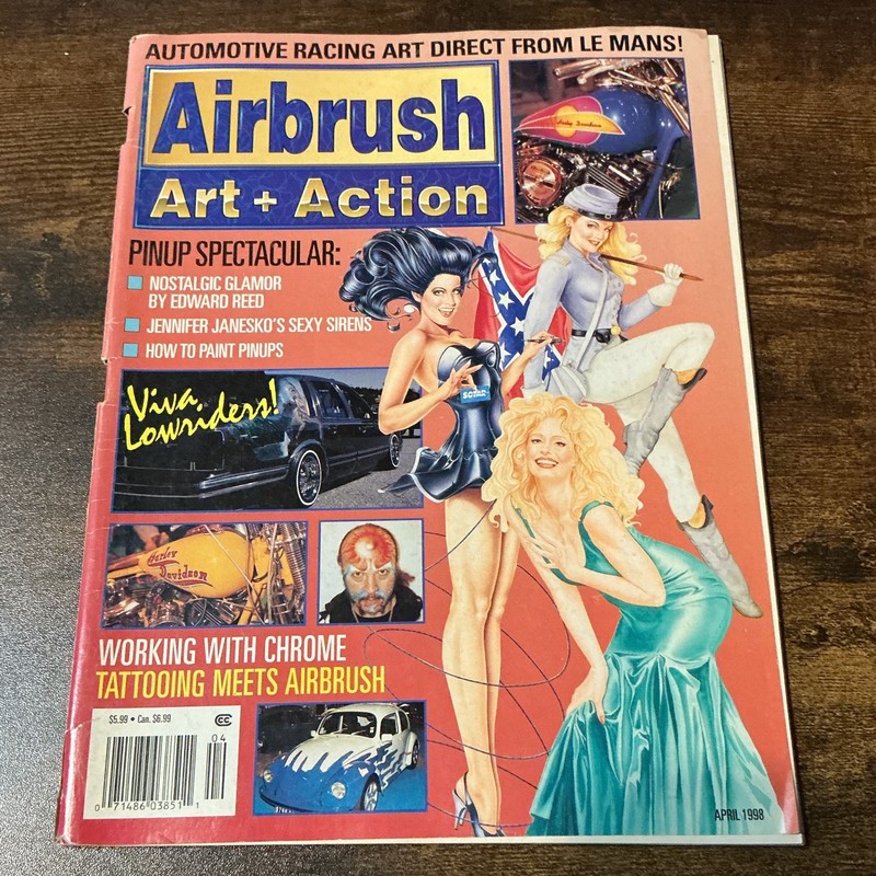 APRIL 1998 AIRBRUSH ART & ACTION MAGAZINE, PINUP SPECTACULAR, JENNIFER JANESKO