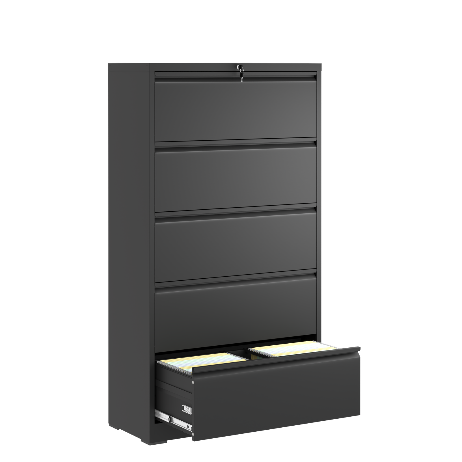 Lockable 5-Drawer Metal File Cabinet for Secure Storage