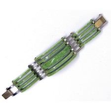 Bracciale vintage Art Déco verde marmorizzato