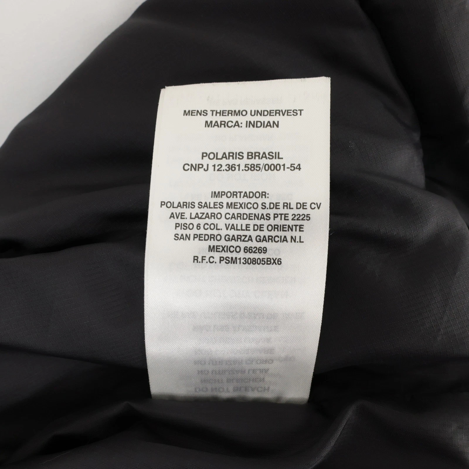 Indian Motorcycle Thermo Undervest Vest Mens XL Black Quilted Puffer Full Zip image 8