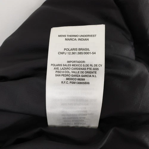 Indian Motorcycle Thermo Undervest Vest Mens XL Black Quilted Puffer Full Zip image 8
