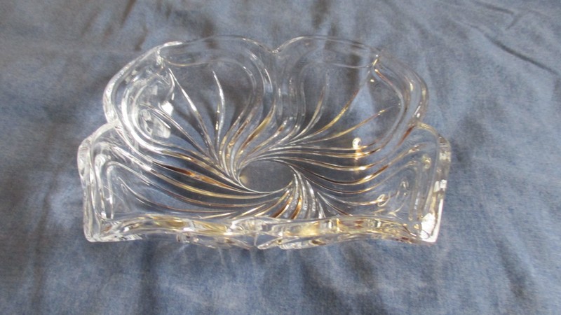 Mikasa Flores Square Candy Dish Shallow Bowl 6.5" Vintage Crystal