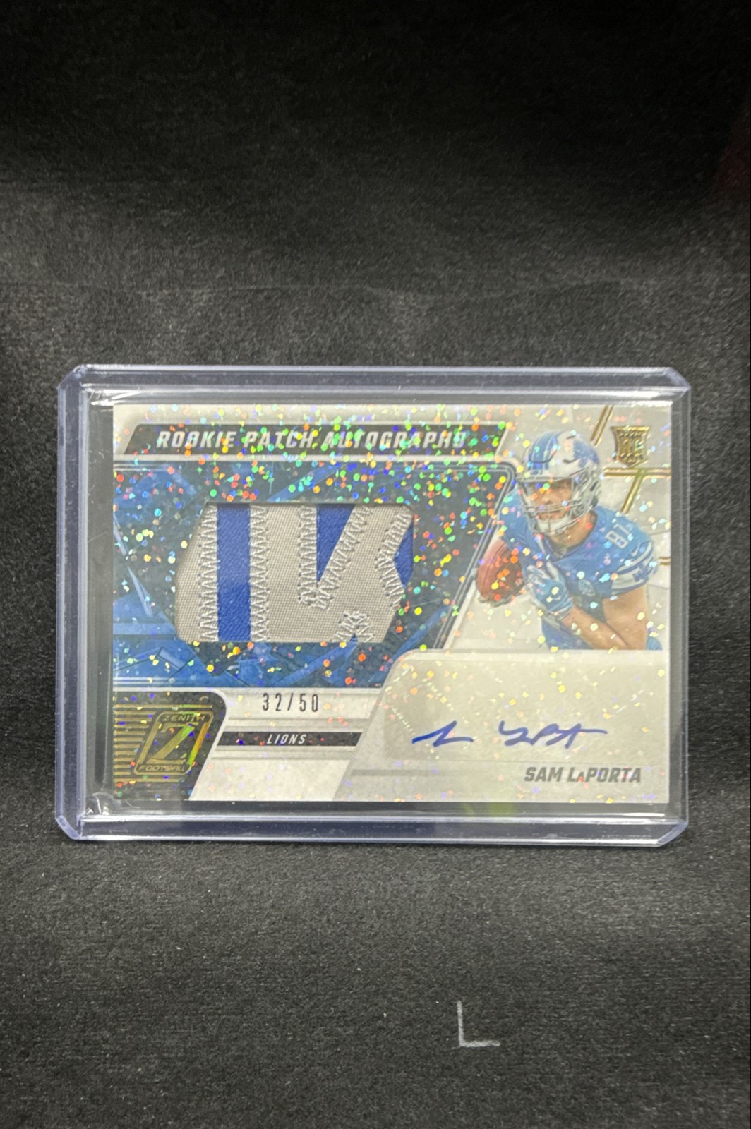 2023 Panini Zenith - Rookie Patch Autographs Sam LaPorta #231 White Sparkle /50