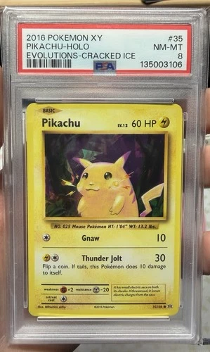 PSA 8 2016 Pokemon XY Pikachu Holo Cracked Ice - #35/108
