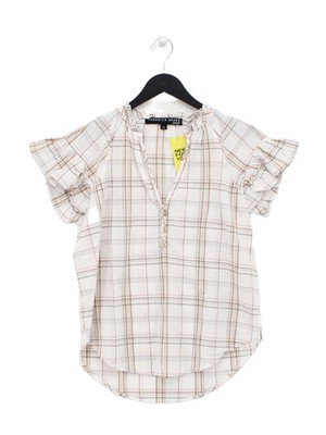Veronica Beard Damen Top XS Creme Baumwolle mit Elasthan Basic