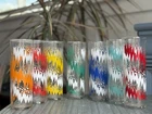 Libbey Retro Lightening Tom Collins MulticolorDrinking Glasses Libby Set Of 7