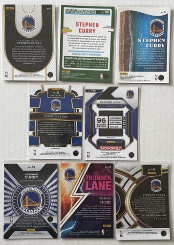 (8) STEPHEN CURRY 2023-24 Panini Select Cracked Ice Red Prizm + 7 Other Cards - Picture 2 of 2