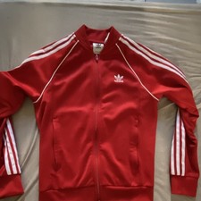 adidas Herren Trainingsanzug 2-teilig rot/weiß Gr. M Jacke+Hose RV Taschen
