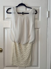 Windsor Women’s Small Sleeveless White And Ivory Short Dress
