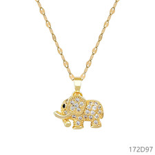 New auspicious elephant necklace with a delicate, micro-painted elephant pendant