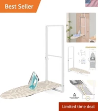 Over Door Ironing Board Hanging Ironing Board with Iron Holder Compact Fold Down