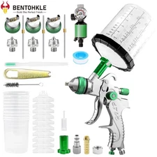 Spray Gun Paint Gun Kit Set HVLP Gravity Feed Air 1.3mm 1.7mm 2.0mm 3 Nozzles