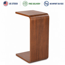 Mainstays Amelia C-Shape End Table Side Table Walnut Brown Modern Furniture