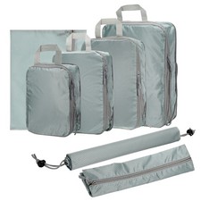 7pcs Compression Packing Cube Expandable Storage Travel Luggage Organizers Grey