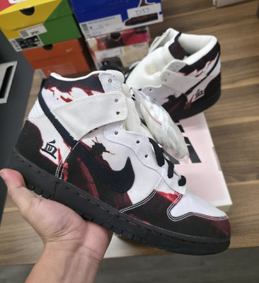 Nike SB Dunk High Pro x Melvins Skate Shoes White/Black/Red US 10.5