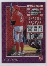 2019 Panini Chronicles Contenders Optic Purple Mojo Prizm 28/75 Nick Senzel v9t