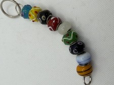 Handmade Keyring Keychain Charm from Handmade Lampwork Glass Beads