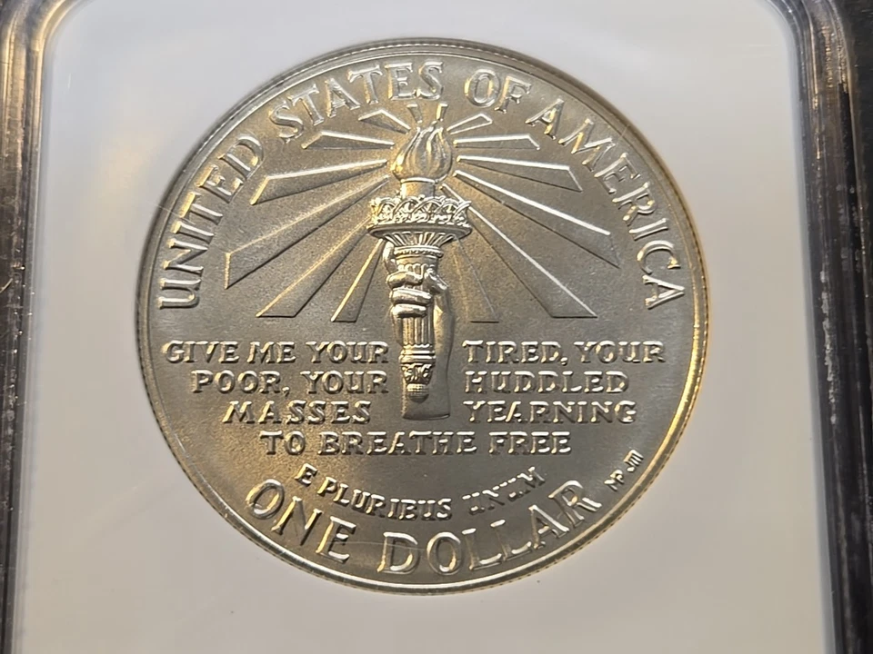 1986 P Statue of Liberty Commemorative Silver Dollar NGC MS69 MS 69 - Image 3 of 4