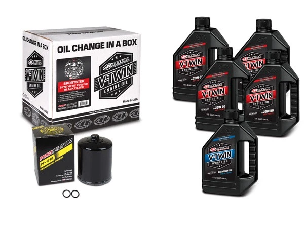 Maxima 90-119015PB V-Twin Oil Change Kit Synthetic With Black Filter, Sportster - Image 2 of 3