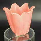 Vtg Unsigned Shawnee Art Pottery Pink Tulip Shape Pot Cachepot No Hole 4.5" Tall