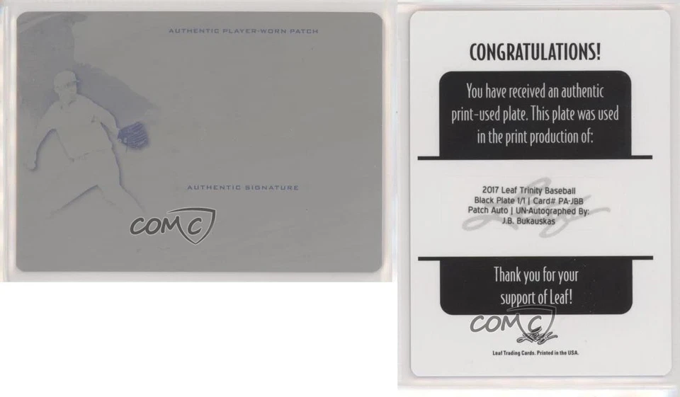 2017 Leaf Trinity Patch Auto Printing Plate Black Unsigned 1/1 JB Bukauskas 0h1 - Image 3 of 3