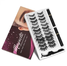 Magnetic Eyelashes and Eyeliner Kit, 12 Pairs Reusable Magnetic Lashes with Eyel
