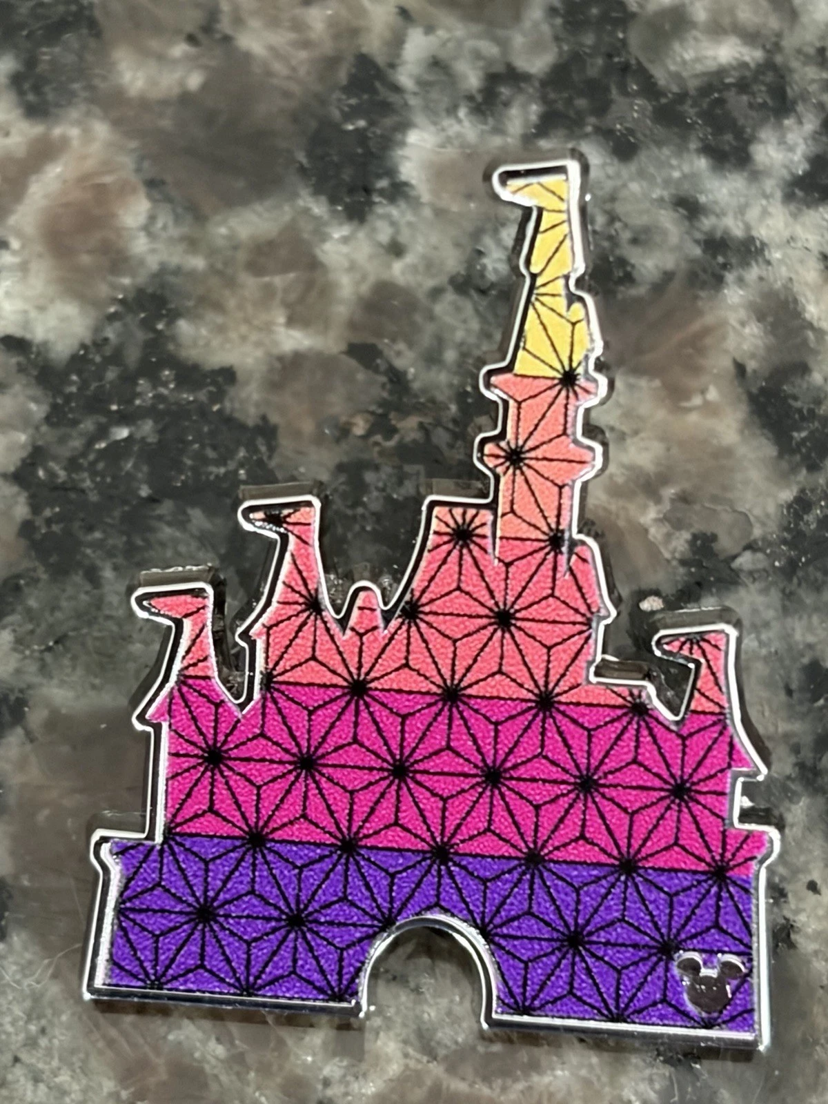 Disney Hidden Disney Pin 2025 Chaser Spaceship Earth Castle EPCOT Authentic