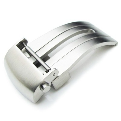 MILTAT 18mm Brushed Stainless Steel Deployant Clasp for Leather Watch Straps New