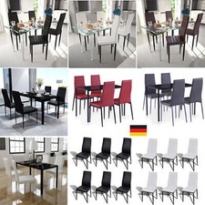Esstisch mit 2/4/6 Stühlen Sitzgruppe Küchentisch Esszimmertisch Glas Tisch Set
