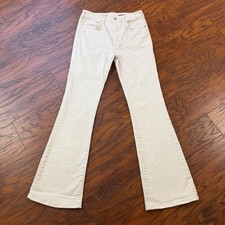 Pilcro Anthropologie Jeans Women 27 White Boot Cut High Rise Stretch Denim 26x30