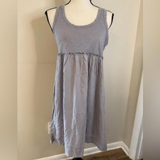 J. Crew Factory gray tank style midi dress light gray ruffled waist flowy hem S