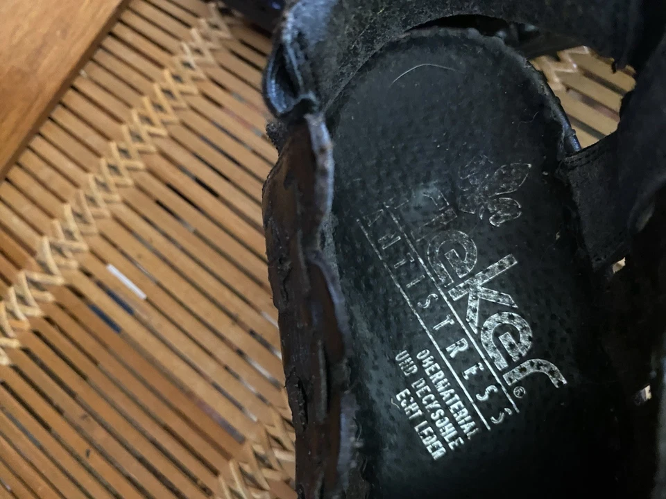 Zapatos REIKER NEGROS de cuero tejido con honda trasera talla US 8. Eur 38 Usado Foto 3 de 4