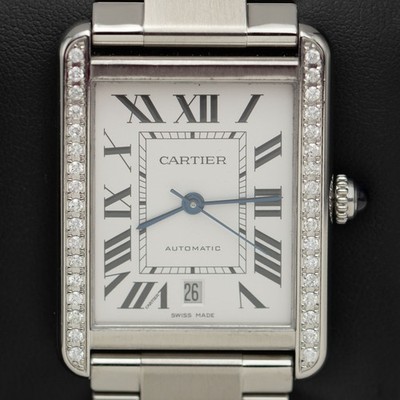 時計 Cartier TANK SOLO LM WATCH Cartier Watch Tank Solo XL Diamond Bezel Roman Dial 3515 BOX