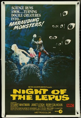 Night of the Lepus 26¾x40 Australian One Sheet 70s Horror Sci-Fi