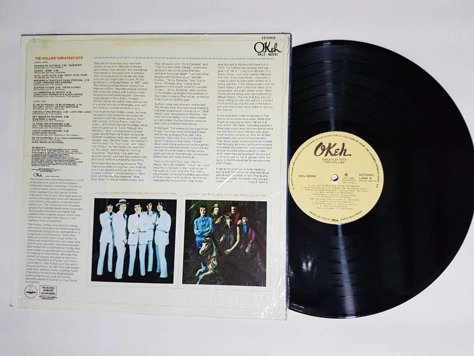 The Hollies Greatest Hits LP Scarce Mexican Press 1973 Vinyl NM Shrink - Image 2 of 4